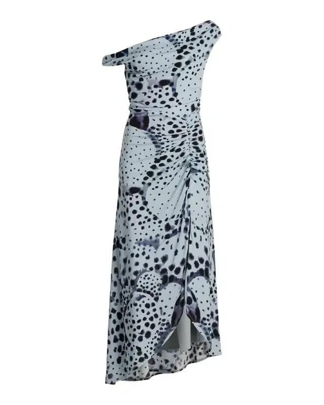 AMUR Ella Pearl Ray Print Midi Dress