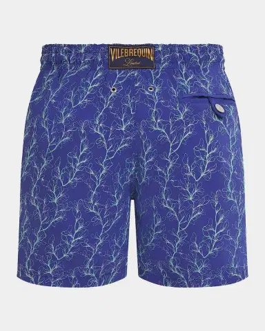 Vilebrequin Men's Mistral Embroidered X-Ray Seaweed Swim Shorts | Thumbnail 4