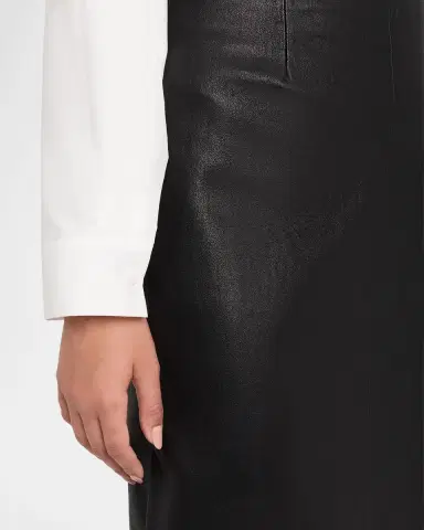 Simkhai Raven Leather Pencil Midi Skirt | Thumbnail 5
