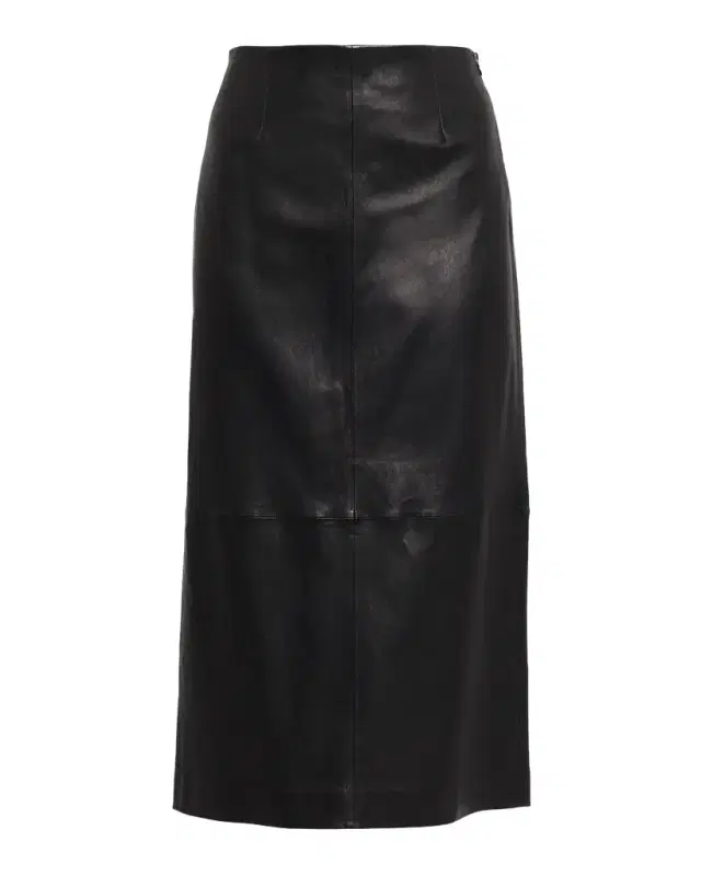 Raven Leather Pencil Midi Skirt