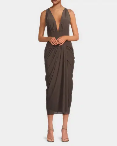 BLACK HALO Elara Mesh Midi Dress | Thumbnail 2