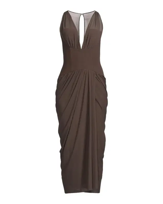 Black Halo Elara Mesh Midi Dress