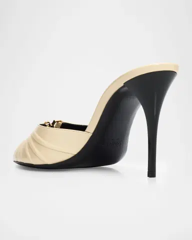 Saint Laurent Babylone 90MM Leather Stiletto Mules | Thumbnail 3 Saint Laurent Babylone 90MM Leather Stiletto Mules | Thumbnail 3