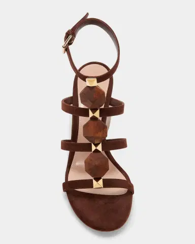 Gianvito Rossi 70MM Beaded Suede Wedge Sandals | Thumbnail 4