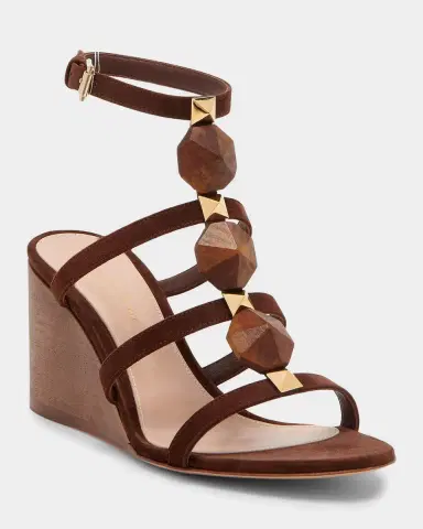 Gianvito Rossi 70MM Beaded Suede Wedge Sandals | Thumbnail 5