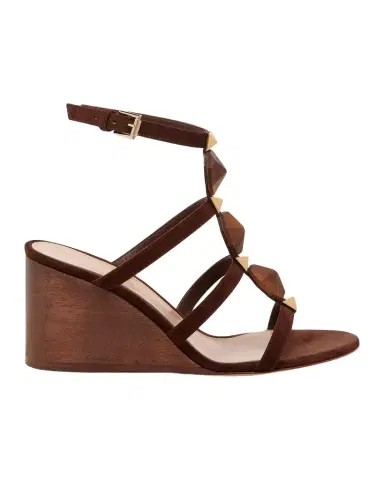 Gianvito Rossi 70MM Beaded Suede Wedge Sandals | Thumbnail 1