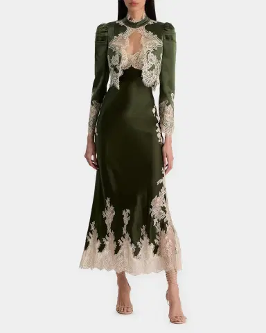 ALICE + OLIVIA Thomasina Lace-Trimmed Crop Jacket | Thumbnail 2