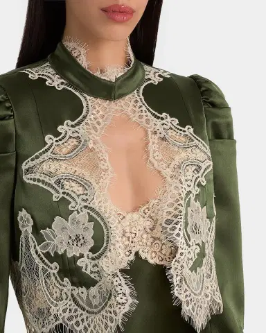 ALICE + OLIVIA Thomasina Lace-Trimmed Crop Jacket | Thumbnail 5