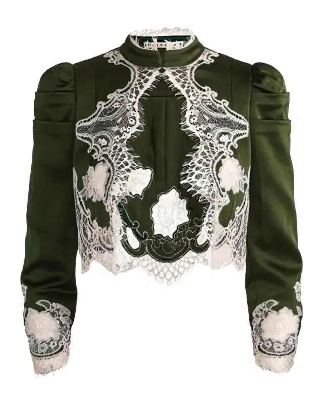 ALICE + OLIVIA Thomasina Lace-Trimmed Crop Jacket