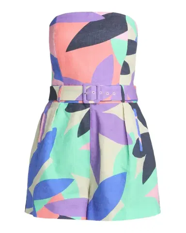 Ramy Brook Isobel Abstract Linen-Cotton Strapless Romper | Thumbnail 1