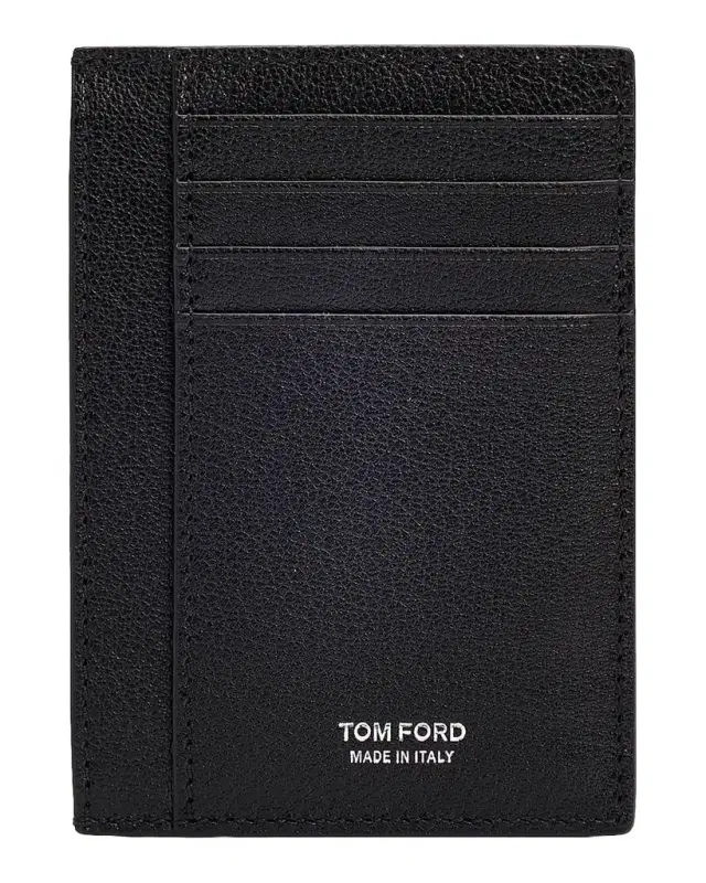 Tom Ford Men's Elongated T Line Leather Card Case