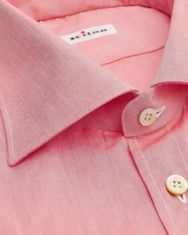 Kiton Men's Solid Cotton Classic-Fit Dress Shirt | Thumbnail 2
