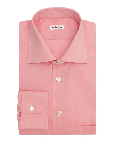Kiton Men's Solid Cotton Classic-Fit Dress Shirt | Thumbnail 3