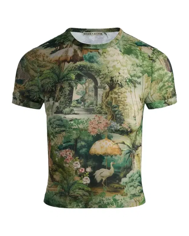 ALICE + OLIVIA Tess Terraine-Print T-Shirt