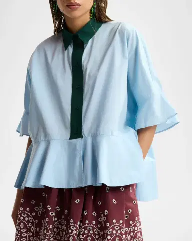 Essentiel Antwerp Kaylee Peplum Ruffle Shirt | Thumbnail 4 Essentiel Antwerp Kaylee Peplum Ruffle Shirt | Thumbnail 4