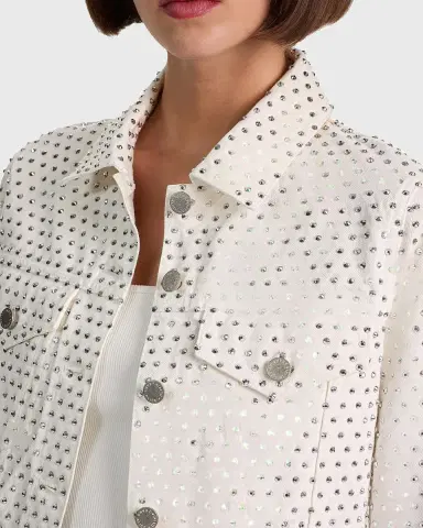 Alice + Olivia Chloe Embellished Denim Crop Jacket | Thumbnail 5