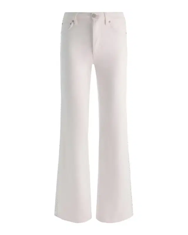 ALICE + OLIVIA Chic High-Rise Embellished Striped Jeans