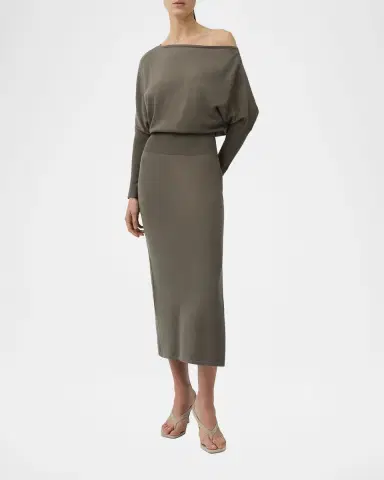 Simkhai Janese Off-Shoulder Midi Dress | Thumbnail 2 Simkhai Janese Off-Shoulder Midi Dress | Thumbnail 2