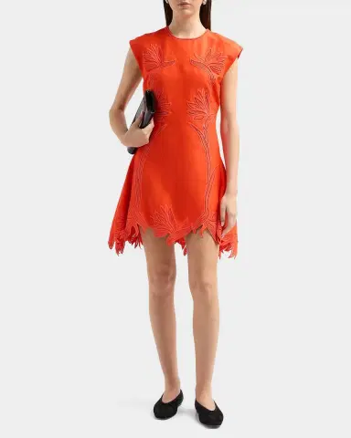 Simkhai Raquel Embroidered Linen-Blend Mini Dress | Thumbnail 2