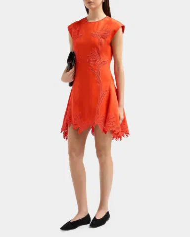Simkhai Raquel Embroidered Linen-Blend Mini Dress | Thumbnail 4