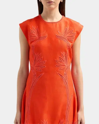 Simkhai Raquel Embroidered Linen-Blend Mini Dress | Thumbnail 5