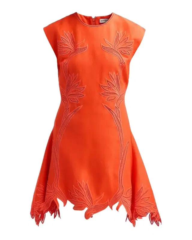 Raquel Embroidered Linen-Blend Mini Dress Raquel Embroidered Linen-Blend Mini Dress