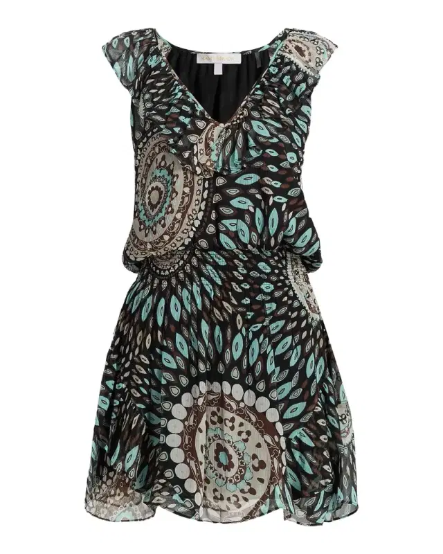 Ramy Brook Morgan Printed Silk A-Line Mini Dress