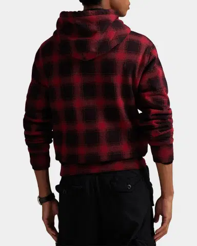 Polo Ralph Lauren Men's Plaid Faux-Fur-Lined Cotton Hoodie | Thumbnail 3 Polo Ralph Lauren Men's Plaid Faux-Fur-Lined Cotton Hoodie | Thumbnail 3