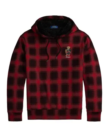 Polo Ralph Lauren Men's Plaid Faux-Fur-Lined Cotton Hoodie | Thumbnail 1 Polo Ralph Lauren Men's Plaid Faux-Fur-Lined Cotton Hoodie | Thumbnail 1