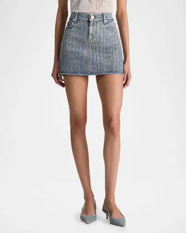 Alice + Olivia Kiera Embellished Denim Mini Skirt | Thumbnail 4 Alice + Olivia Kiera Embellished Denim Mini Skirt | Thumbnail 4