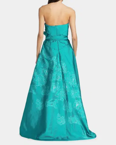 Rene Ruiz Collection Strapless Floral-Embroidered A-Line Gown | Thumbnail 3 Rene Ruiz Collection Strapless Floral-Embroidered A-Line Gown | Thumbnail 3