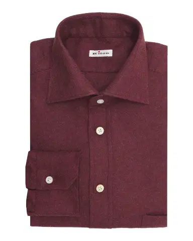 Kiton Men's Cotton Flannel Classic-Fit Dress Shirt | Thumbnail 3 Kiton Men's Cotton Flannel Classic-Fit Dress Shirt | Thumbnail 3