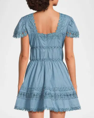 Peixoto Piper Lace-Trimmed Cotton Mini Dress | Thumbnail 3 Peixoto Piper Lace-Trimmed Cotton Mini Dress | Thumbnail 3