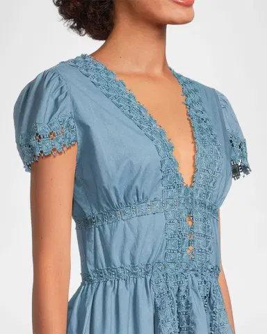 Peixoto Piper Lace-Trimmed Cotton Mini Dress | Thumbnail 5 Peixoto Piper Lace-Trimmed Cotton Mini Dress | Thumbnail 5