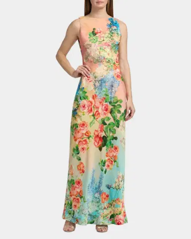 Hemant & Nandita Floral Column Maxi Dress | Thumbnail 2