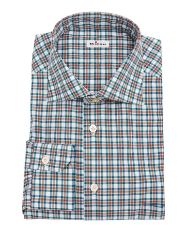 Kiton Men's Cotton Plaid Classic-Fit Dress Shirt | Thumbnail 3