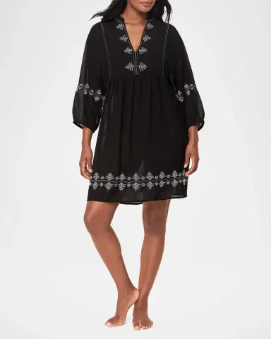 Miraclesuit Embroidered Mini Dress Coverup | Thumbnail 2