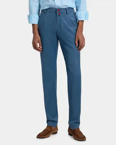 Kiton Men's Stretch-Cotton Straight-Leg Trousers | Thumbnail 4