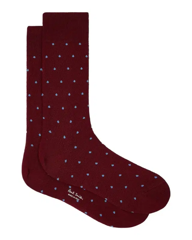 Paul Smith Men 's 2-Pack Naveen Polka Dot Cotton-Blend Crew Socks