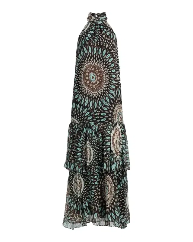 Ramy Brook River Mandala Silk Tiered Maxi Dress