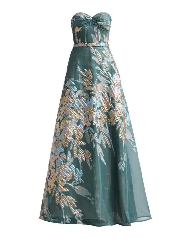 Rene Ruiz Collection Floral Strapless Sweetheart Gown