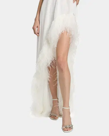 Bronx and Banco Madeline Feather-Trim Halterneck Gown | Thumbnail 5 Bronx and Banco Madeline Feather-Trim Halterneck Gown | Thumbnail 5