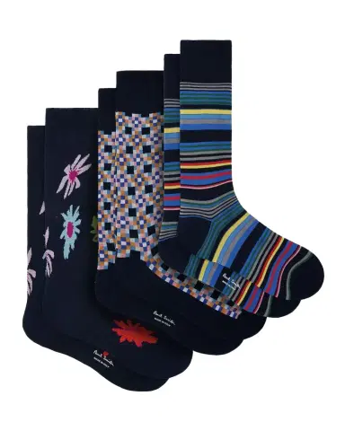 Paul Smith Men's 3-Pack Assorted Printed Socks | Thumbnail 1