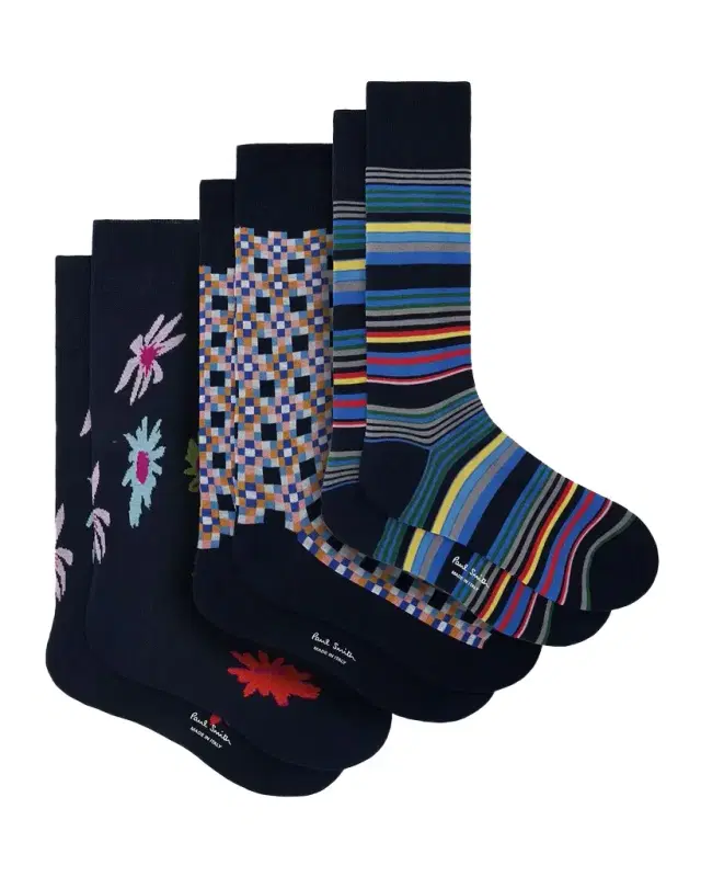 Paul Smith Men 's 3-Pack Assorted Printed Socks