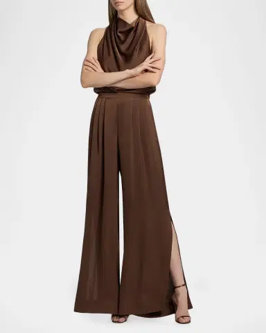 Ramy Brook Zahara Satin Wide-Leg Jumpsuit | Thumbnail 2 Ramy Brook Zahara Satin Wide-Leg Jumpsuit | Thumbnail 2