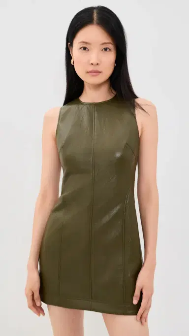 HUNTER BELL Madix Faux Leather Mini Dress Pinegrove | Thumbnail 2 HUNTER BELL Madix Faux Leather Mini Dress Pinegrove | Thumbnail 2