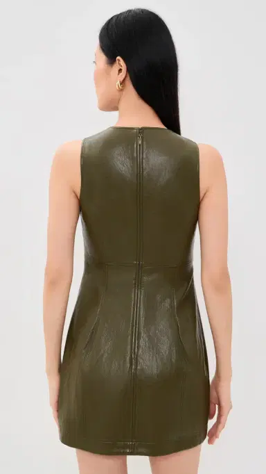 HUNTER BELL Madix Faux Leather Mini Dress Pinegrove | Thumbnail 3 HUNTER BELL Madix Faux Leather Mini Dress Pinegrove | Thumbnail 3