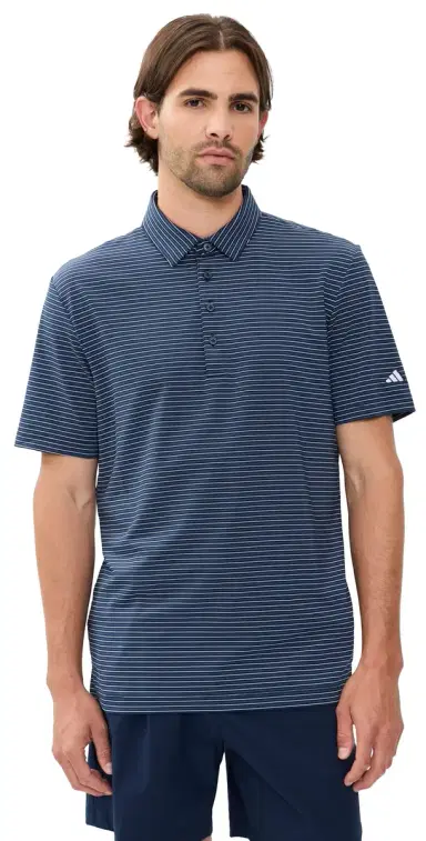 Adidas Golf Ultimate365+ Three Color tripe Polo Shirt Collegiate Navy/White | Thumbnail 1