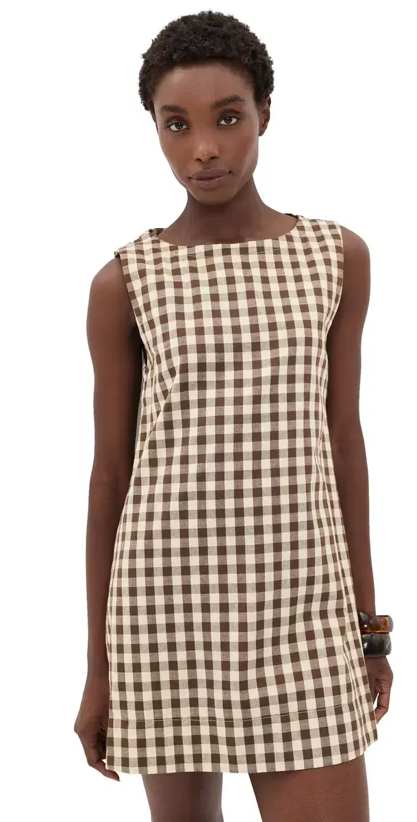 VRG GRL Aftersun Brown Check Mini Dress Brown Check