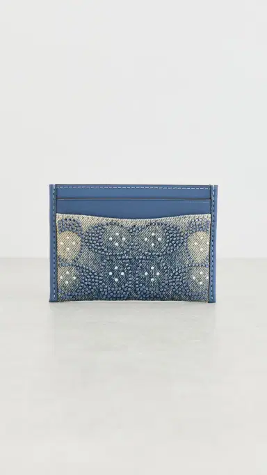 Coach Crystal Signature Denim Essential Card Case | Thumbnail 2